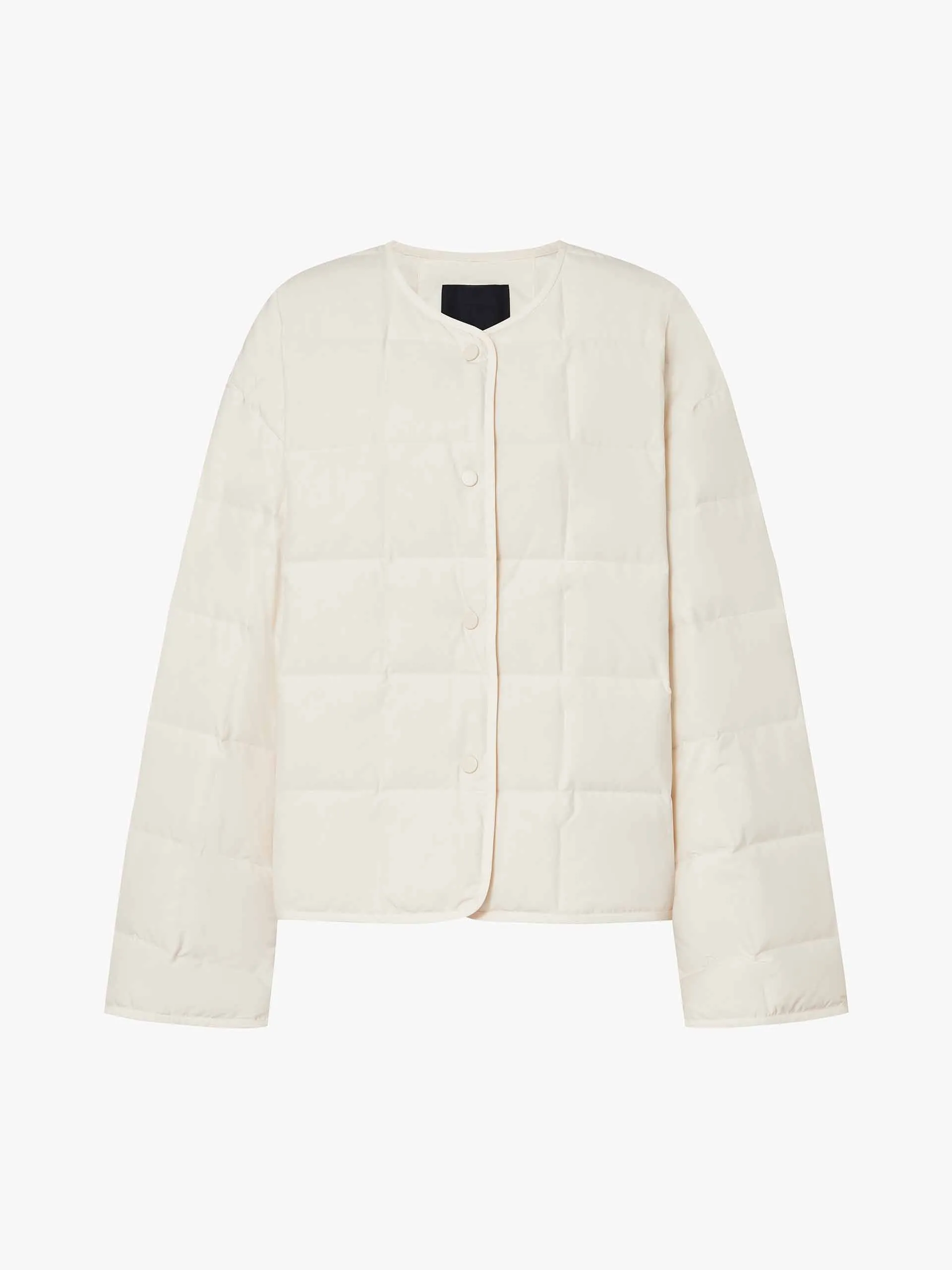 Collarless Quilted Puffer Jacket