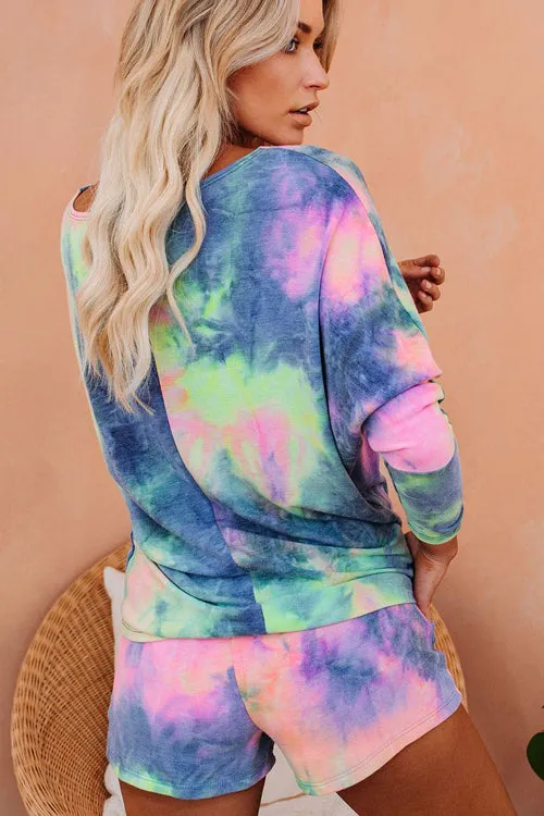 Color Your Life Long Sleeve Tie-Dye Pajamas Set