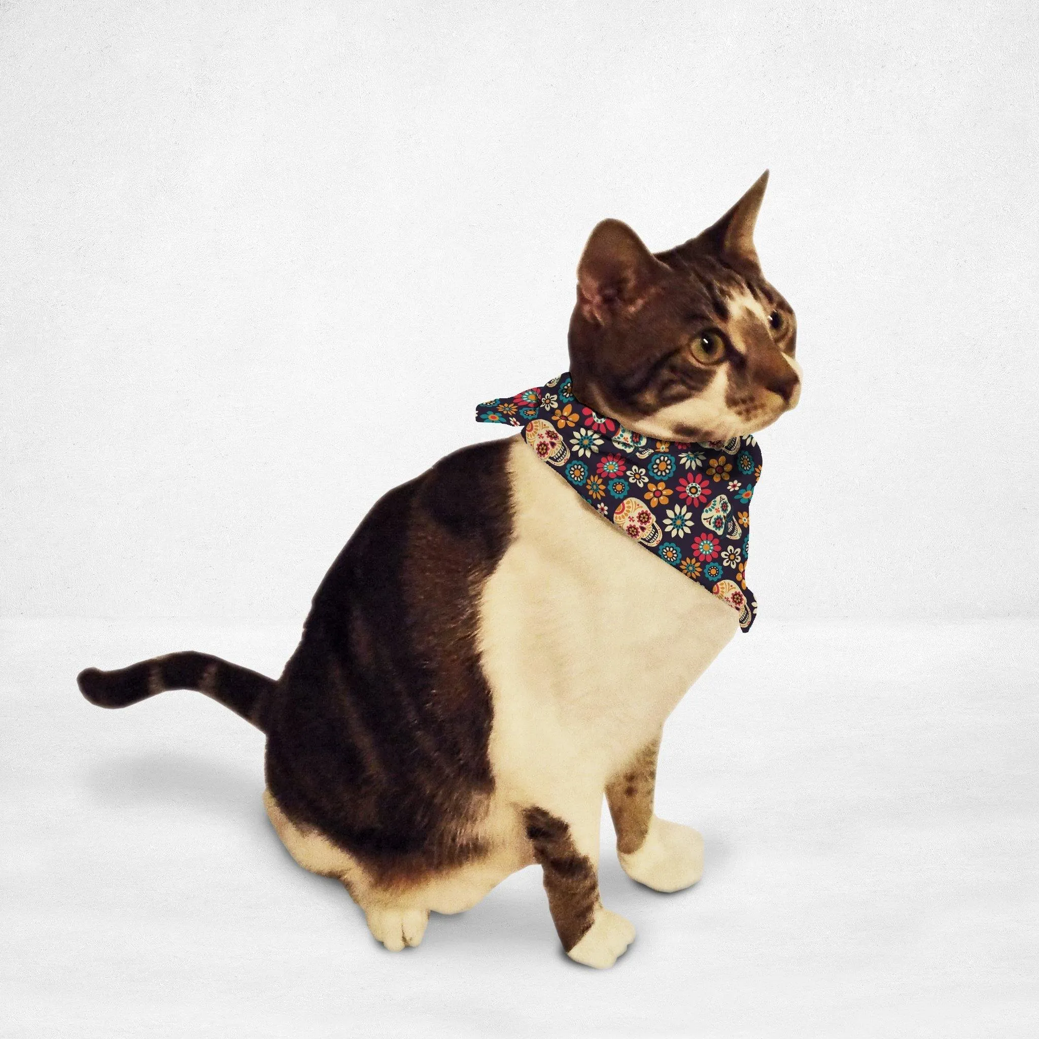 Colorful Sugar Skull Cat & Dog Bandana