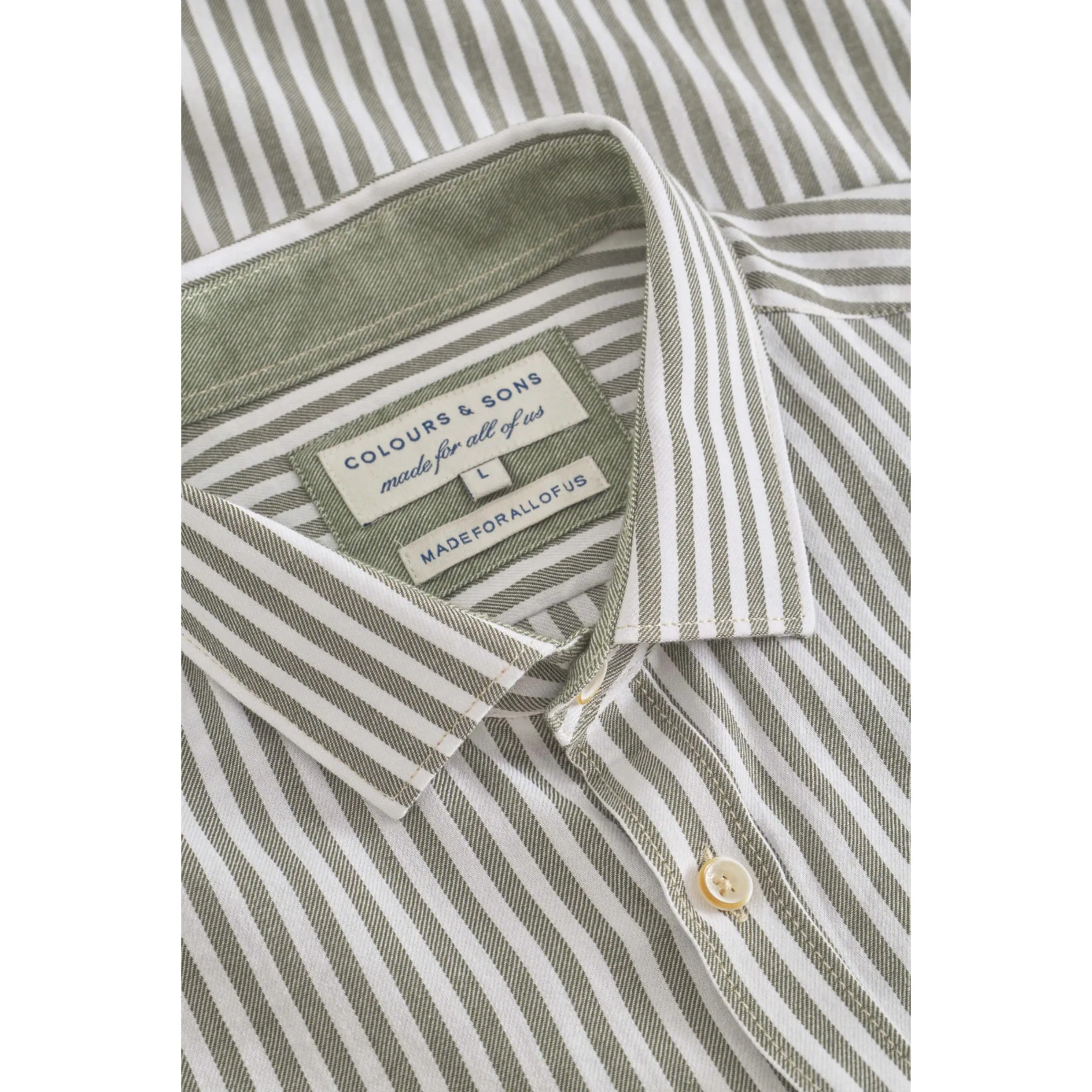 Colours And Sons Brushed Twill Striped Shirt Clover Stripes 9024-215