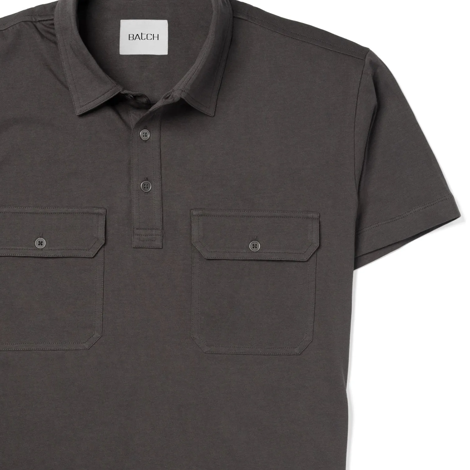 Constructor Short Sleeve Polo Shirt –  Slate Gray Cotton Jersey