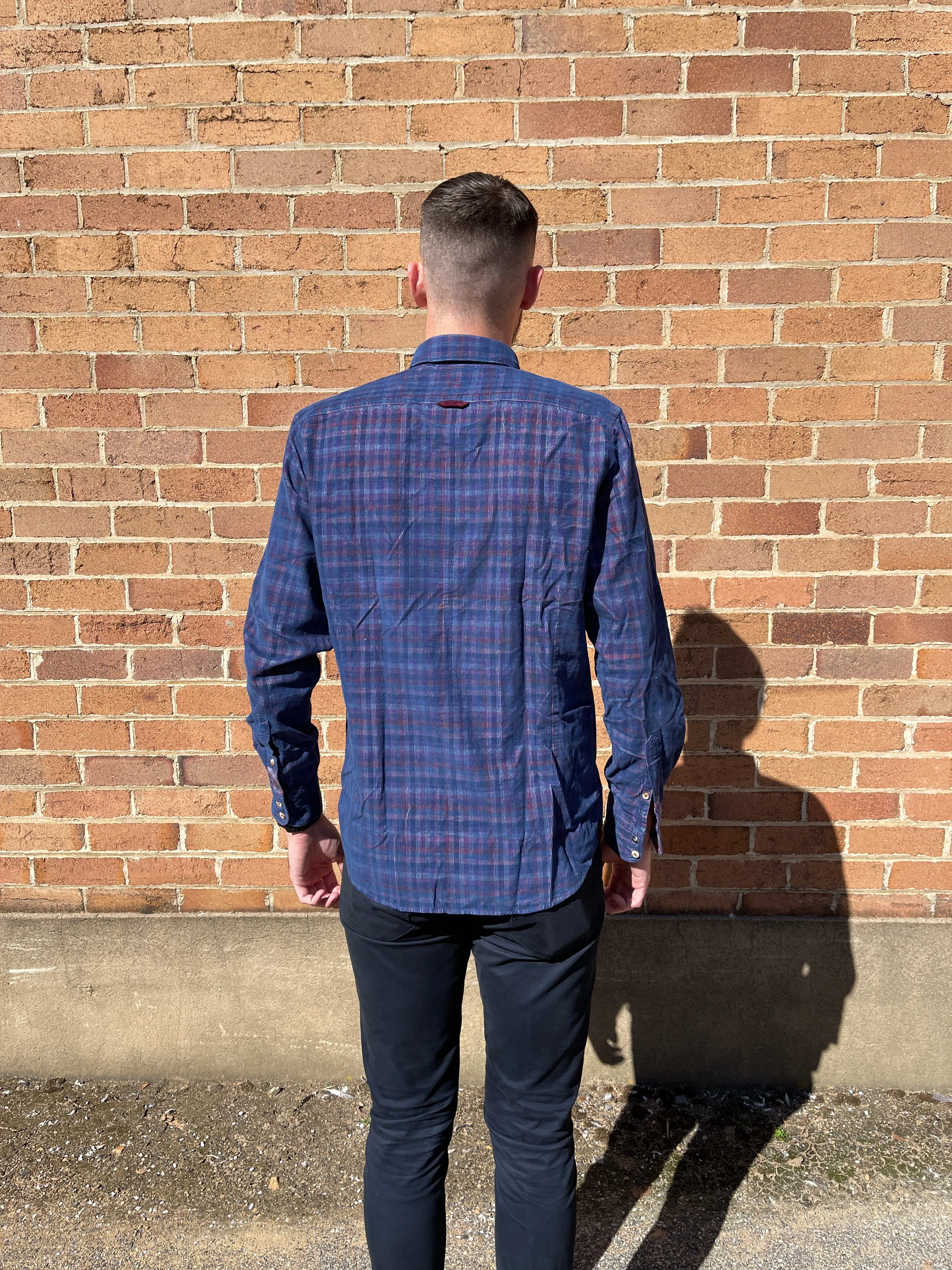 Corduroy Shirt - Blue, Maroon, White Check