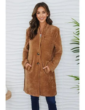 Cozy Corduroy Coat, Camel