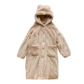 Cozy Kawaii Bear Fluffy Plush Hoodie Coat