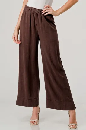 Cropped Wide Leg Linen Pant with Pockets!!