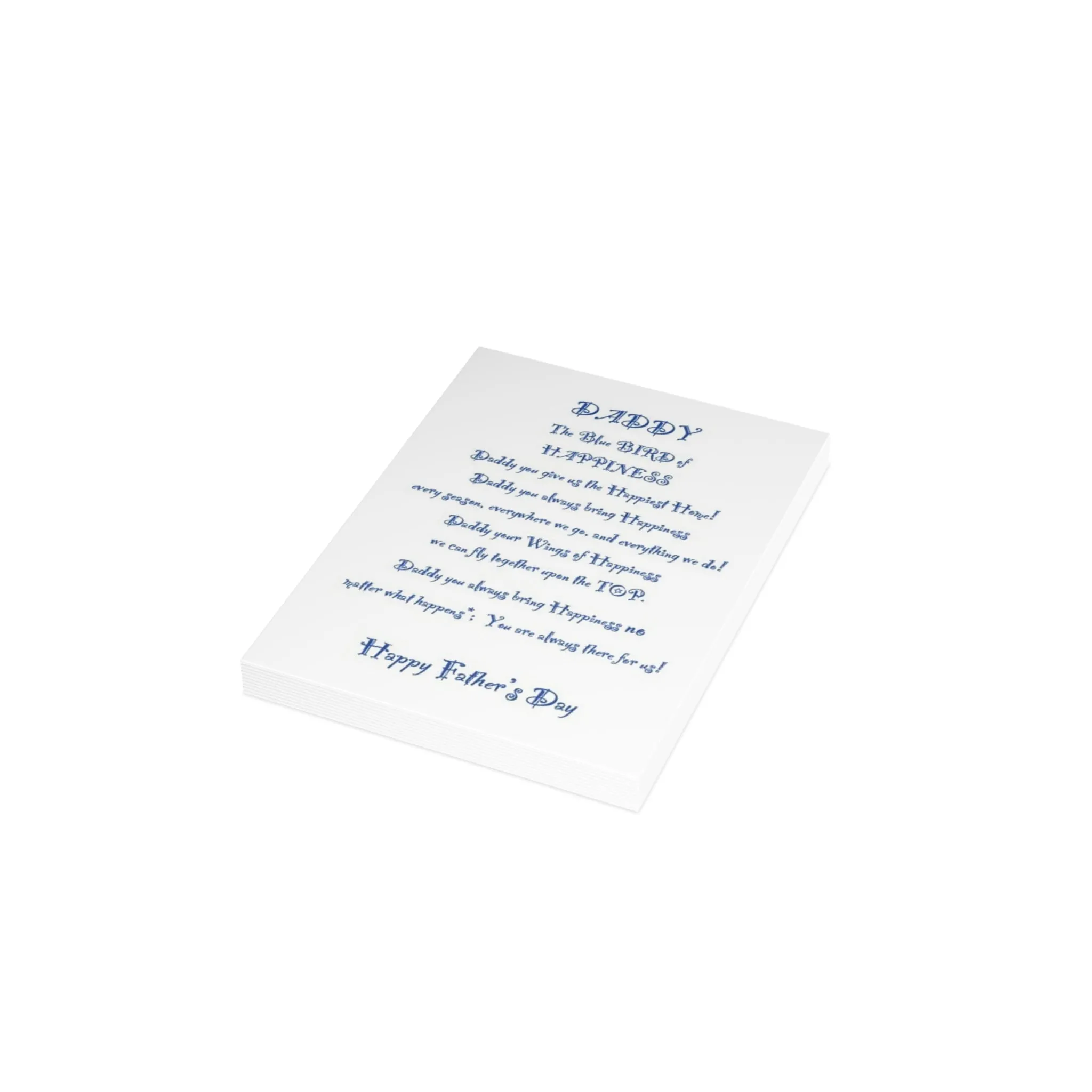 Daddy the Bluebird of Happiness Card (Greeting Cards (1, 10, 30, and 50pcs))