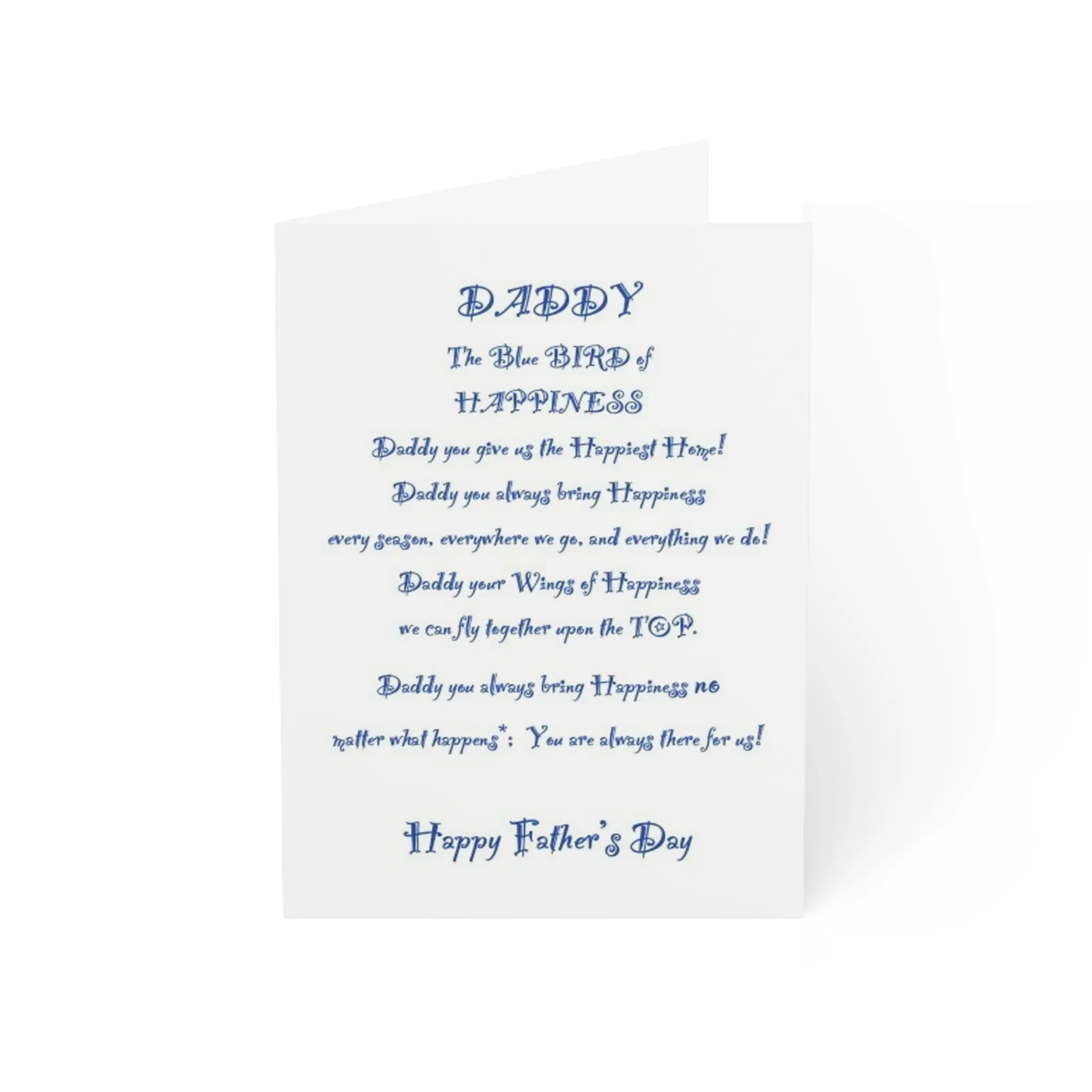 Daddy the Bluebird of Happiness Card (Greeting Cards (1, 10, 30, and 50pcs))