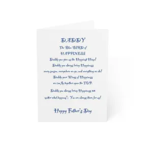 Daddy the Bluebird of Happiness Card (Greeting Cards (1, 10, 30, and 50pcs))