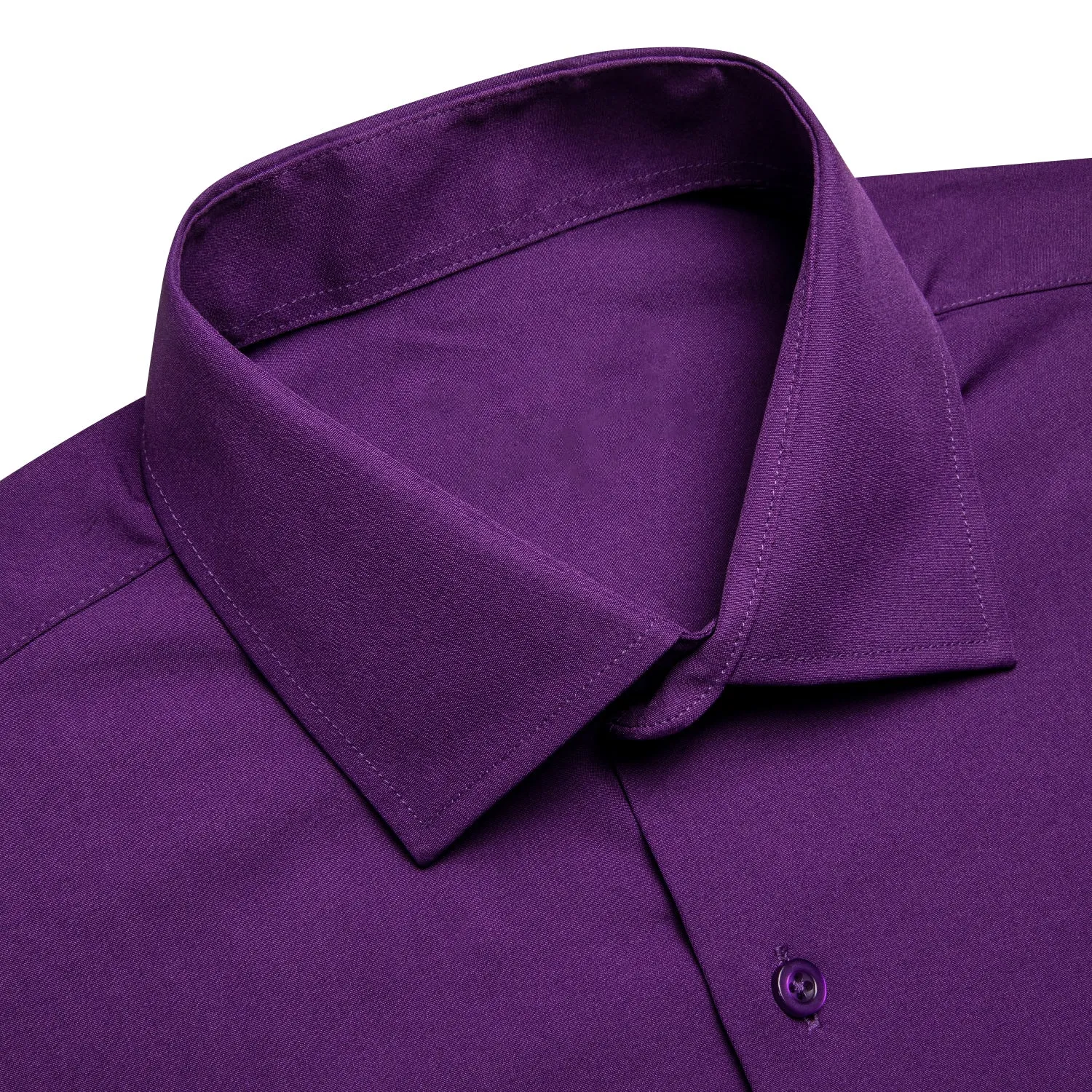 Dark Purple Solid Four-way Stretch Fabric Men's Long Sleeve Shirt