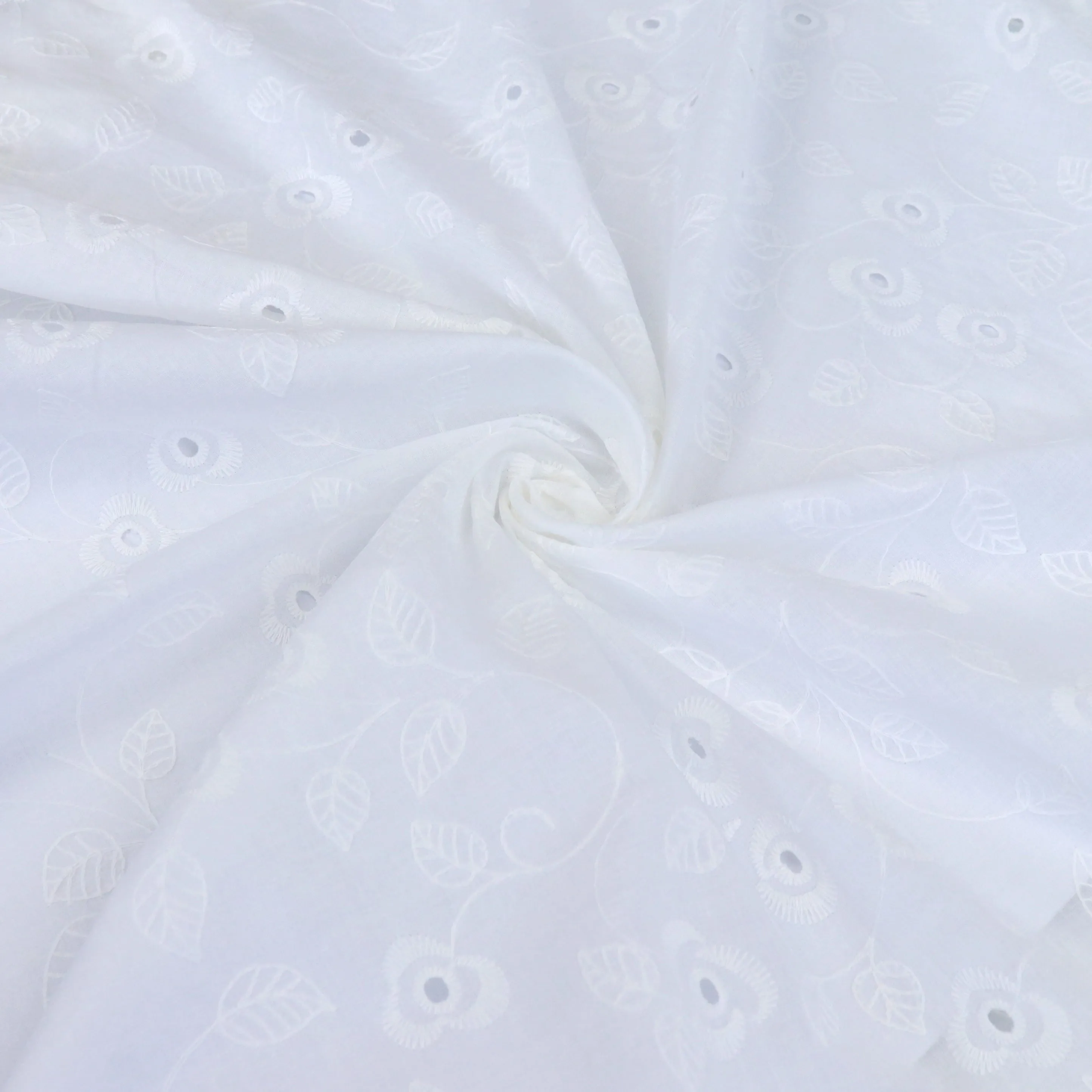 Deadstock Cotton Voile - Embroidered Climbing Rose - SALE