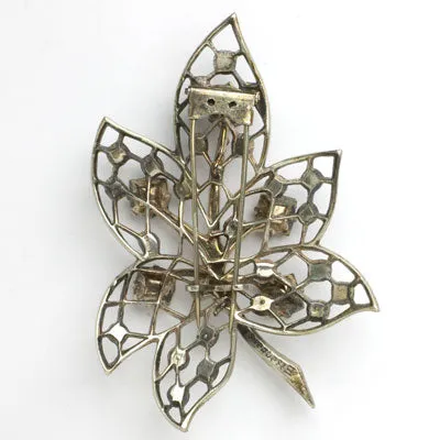 Diamanté & Sterling Leaf Eisenberg Dress Clip