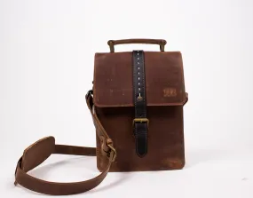 Distressed Leather Travel Messenger