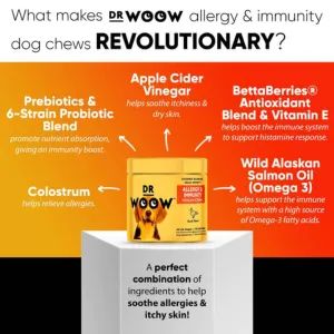 DR WOOW Duck Flavor Soft Chew Immune & Allergy Supplement for Dogs, 90 Count