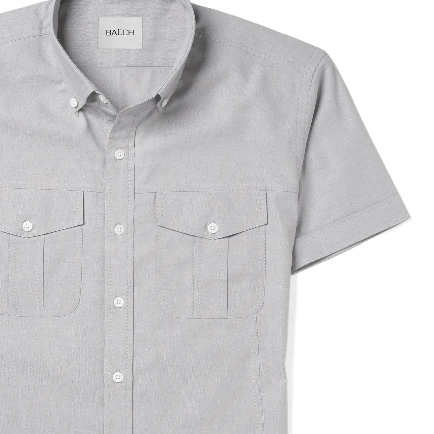 Editor Short Sleeve Utility Shirt – Aluminum Gray Oxford