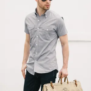 Editor Short Sleeve Utility Shirt – Aluminum Gray Oxford