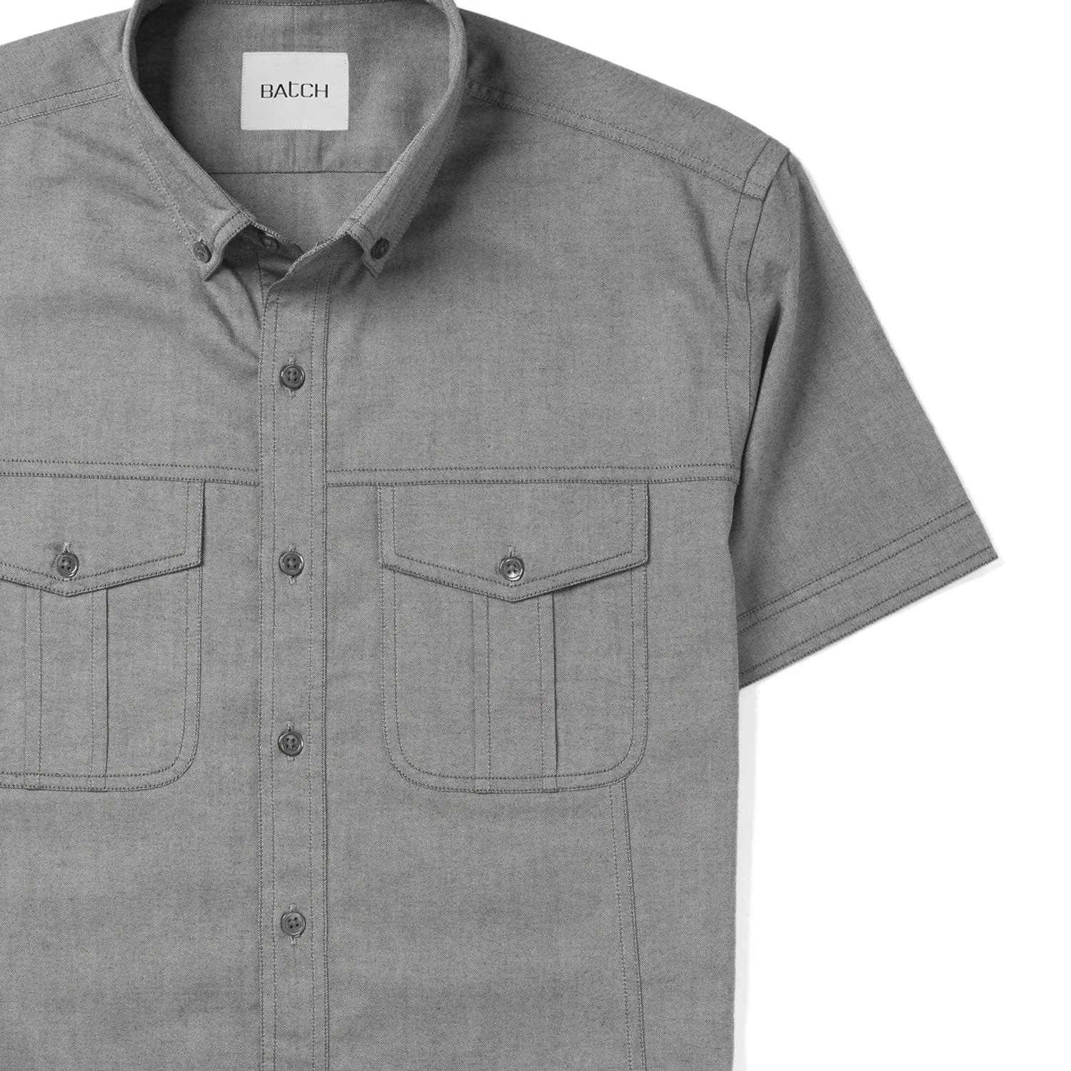 Editor Short Sleeve Utility Shirt – Flint Gray Oxford