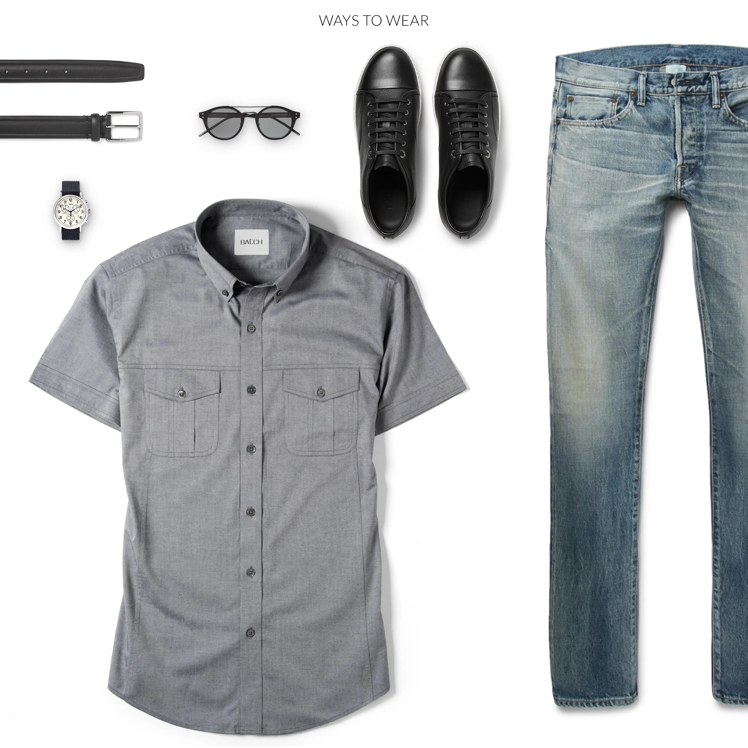 Editor Short Sleeve Utility Shirt – Flint Gray Oxford