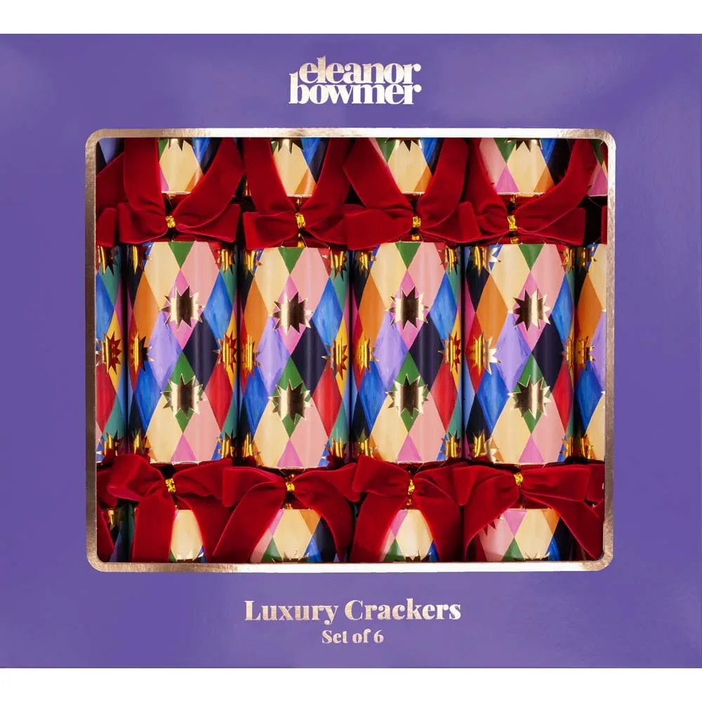 Eleanor Bowmer Harlequin Luxury FSC Christmas Crackers Box of 6