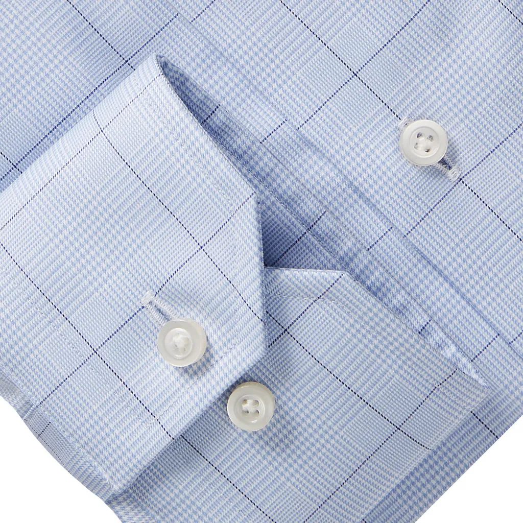 Emanuel Berg Blue Plaid Dress Shirt