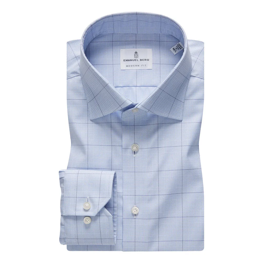 Emanuel Berg Blue Plaid Dress Shirt