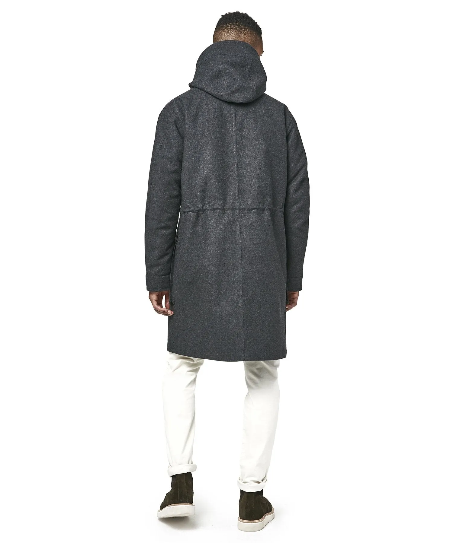 Exclusive Private White V.C Wool Parka in Charcoal