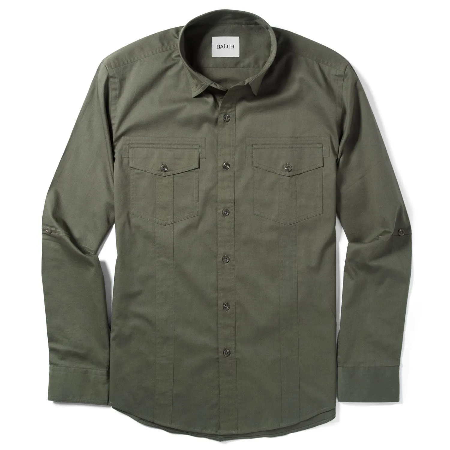 Explorer Utility Shirt – Olive Green Cotton Twill