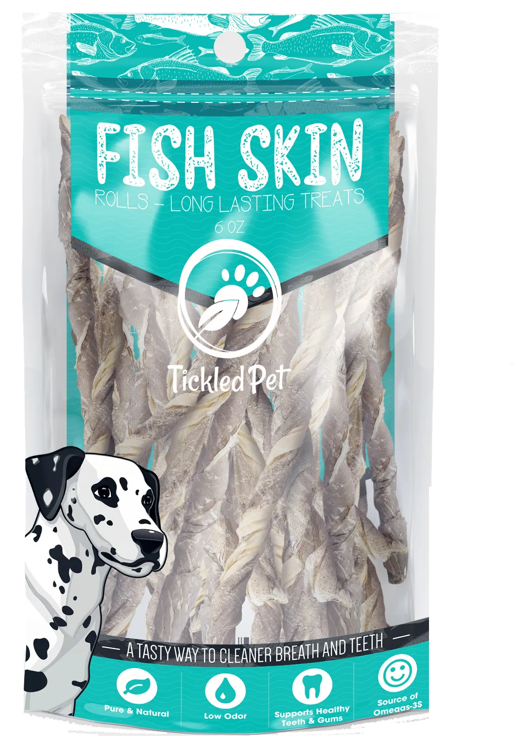 Fish Treat Combo Pack for Dogs - Cod Skin Rolls, Salmon Skin, and Whole Capelin