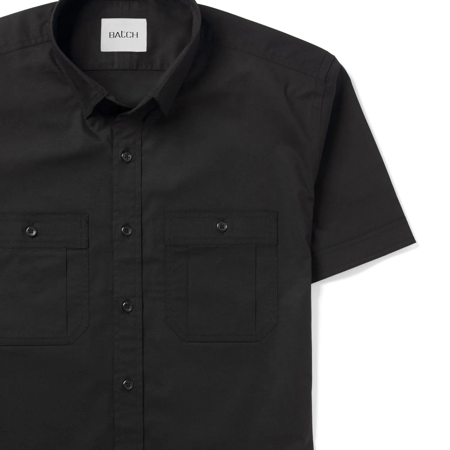 Fixer Short Sleeve Utility Shirt – Black Cotton Twill