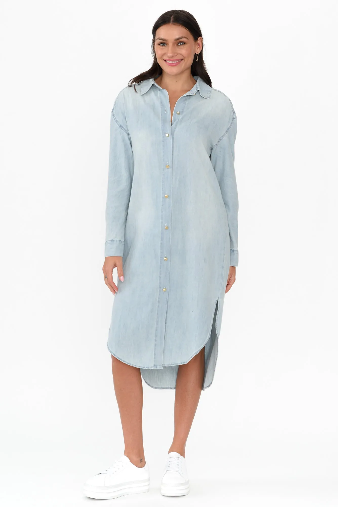 Flight Light Blue Chambray Shirt Dress