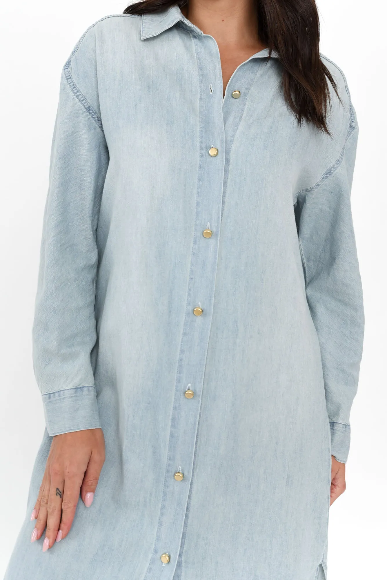 Flight Light Blue Chambray Shirt Dress