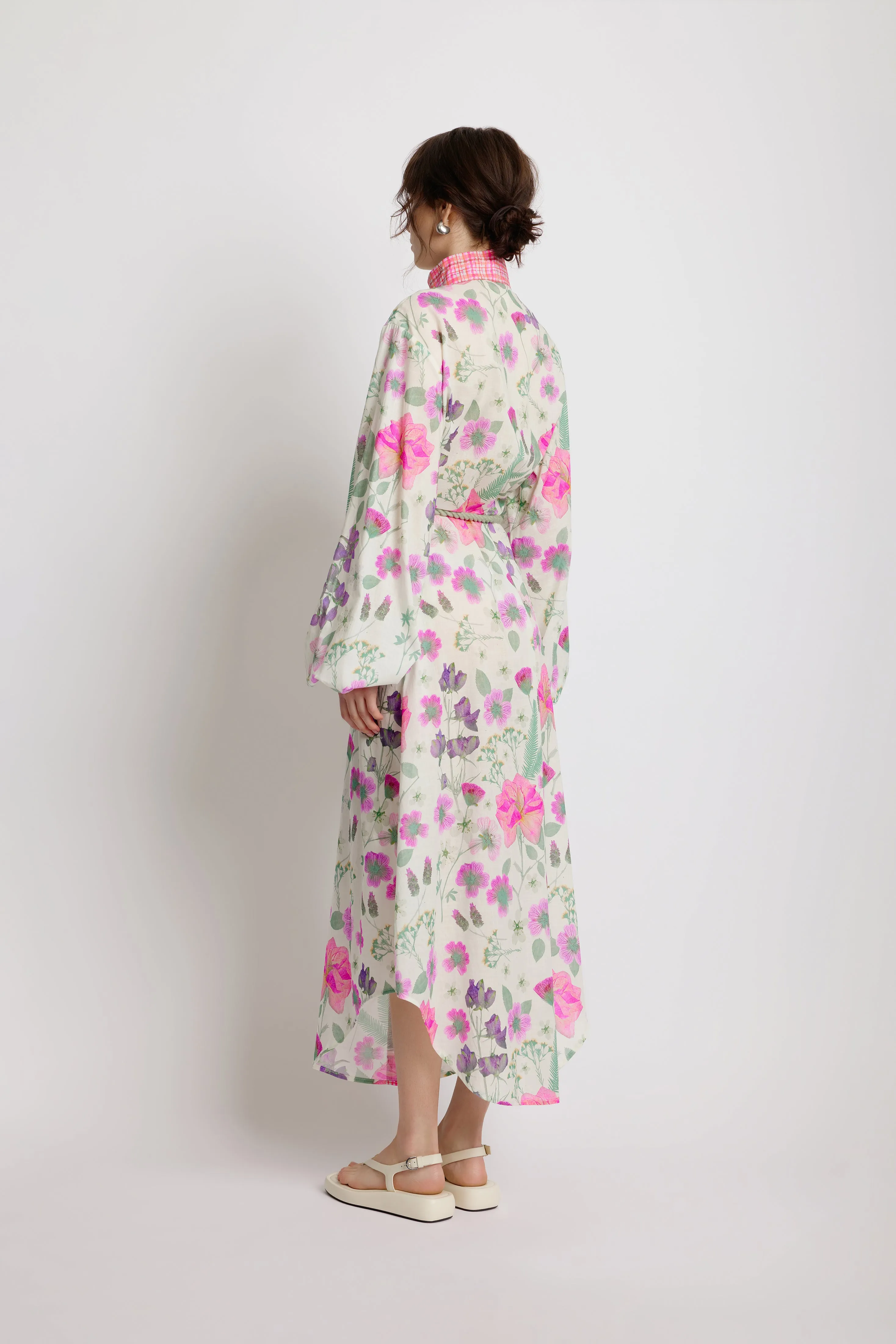 Foliage Shirt Dress - Pressed Flora