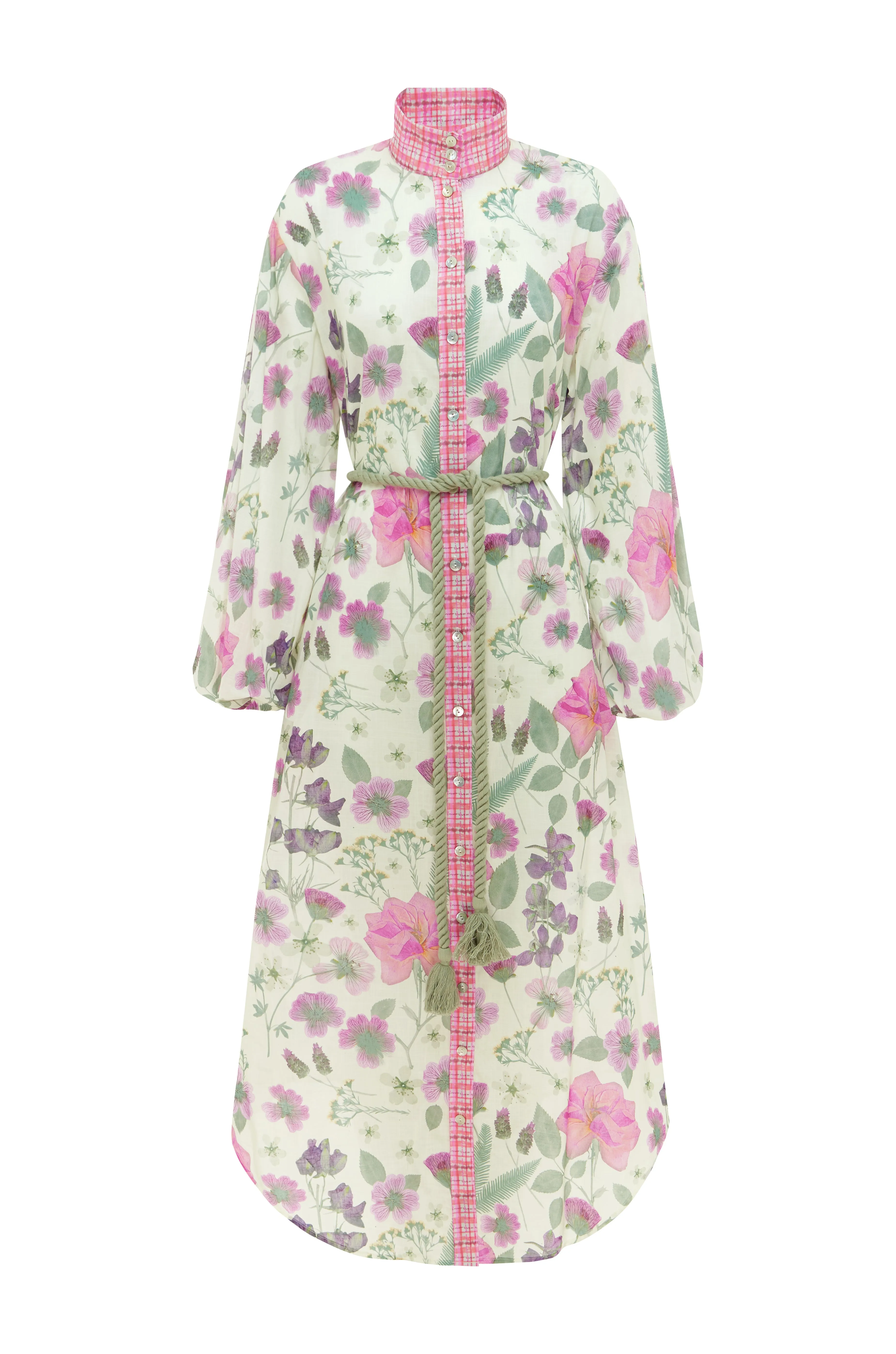 Foliage Shirt Dress - Pressed Flora