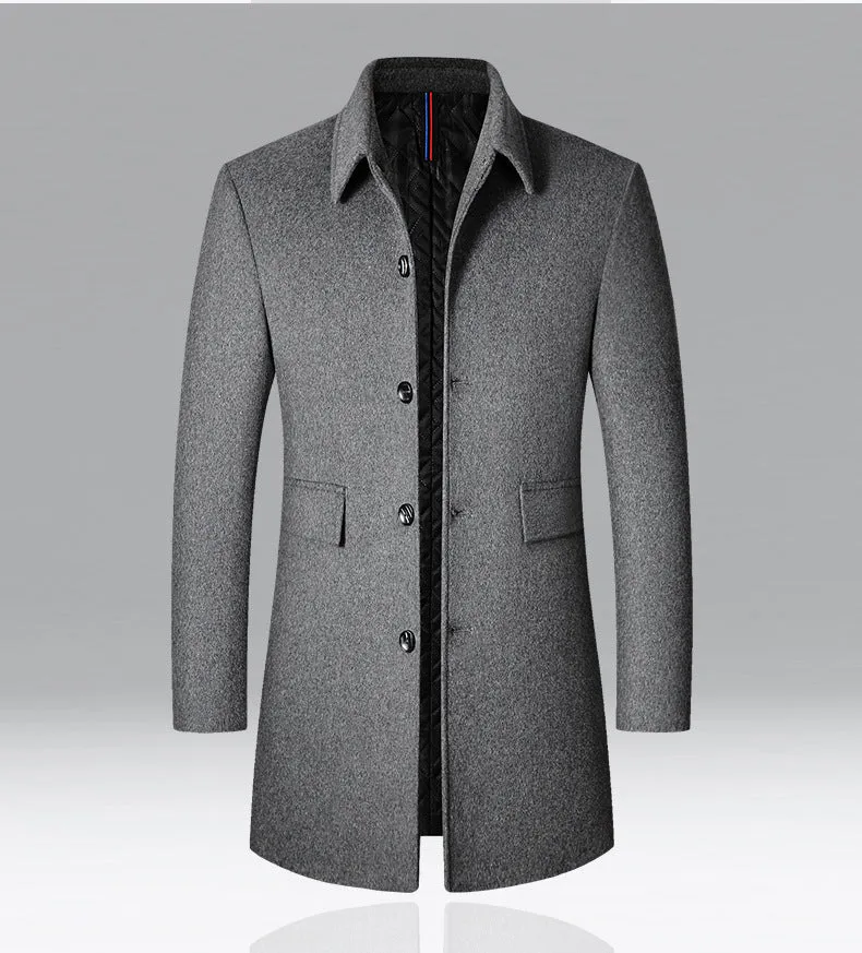 Funki Buys | Jackets | Men's Winter Wool Blend Business Coat