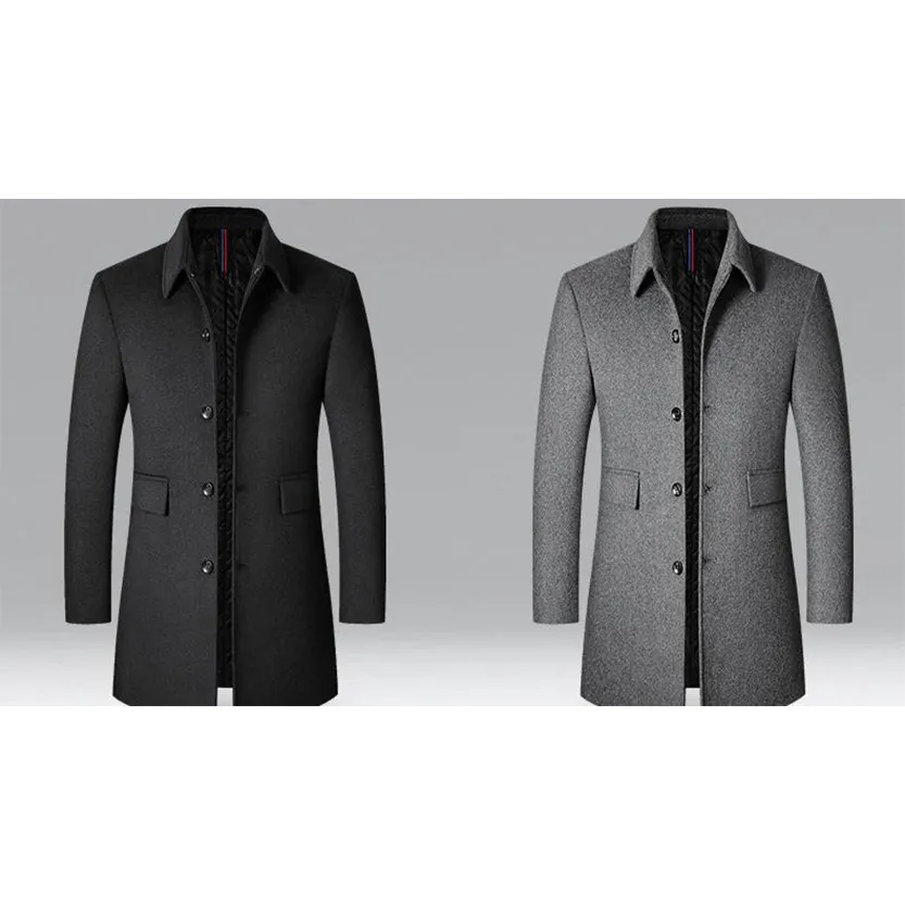 Funki Buys | Jackets | Men's Winter Wool Blend Business Coat