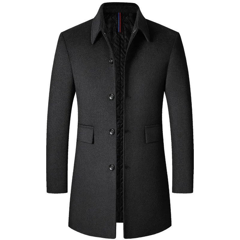 Funki Buys | Jackets | Men's Winter Wool Blend Business Coat