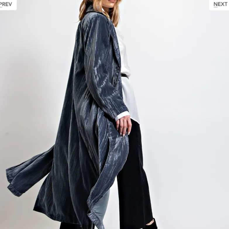 Going Far Crushed Velvet Maxi Coat