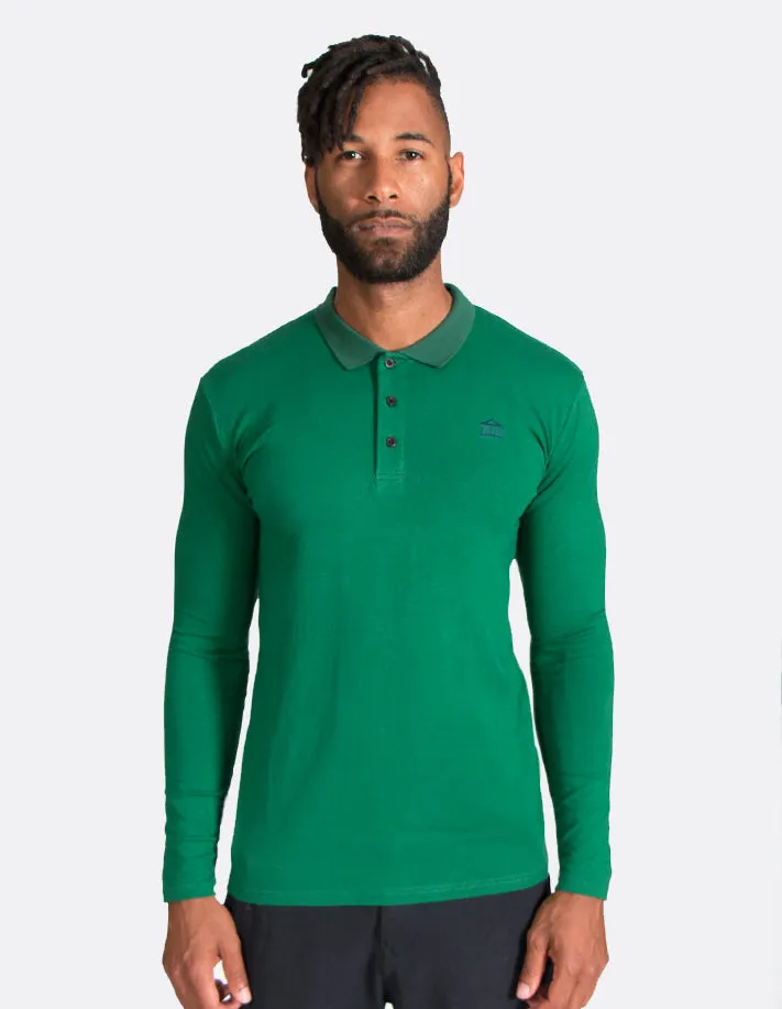 Green Long Sleeve Polo