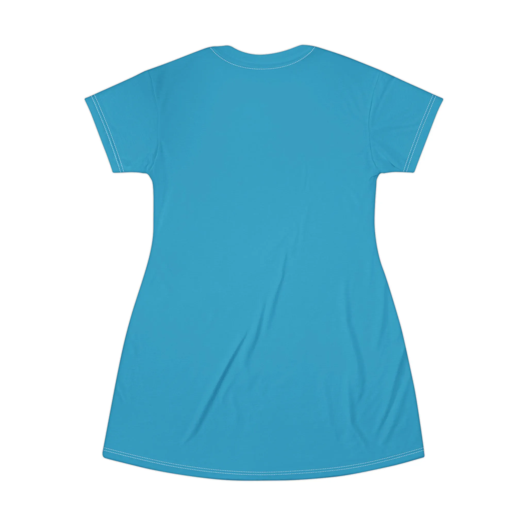 HAPPINESS - T-Shirt Dress (AOP) - TURQUOISE