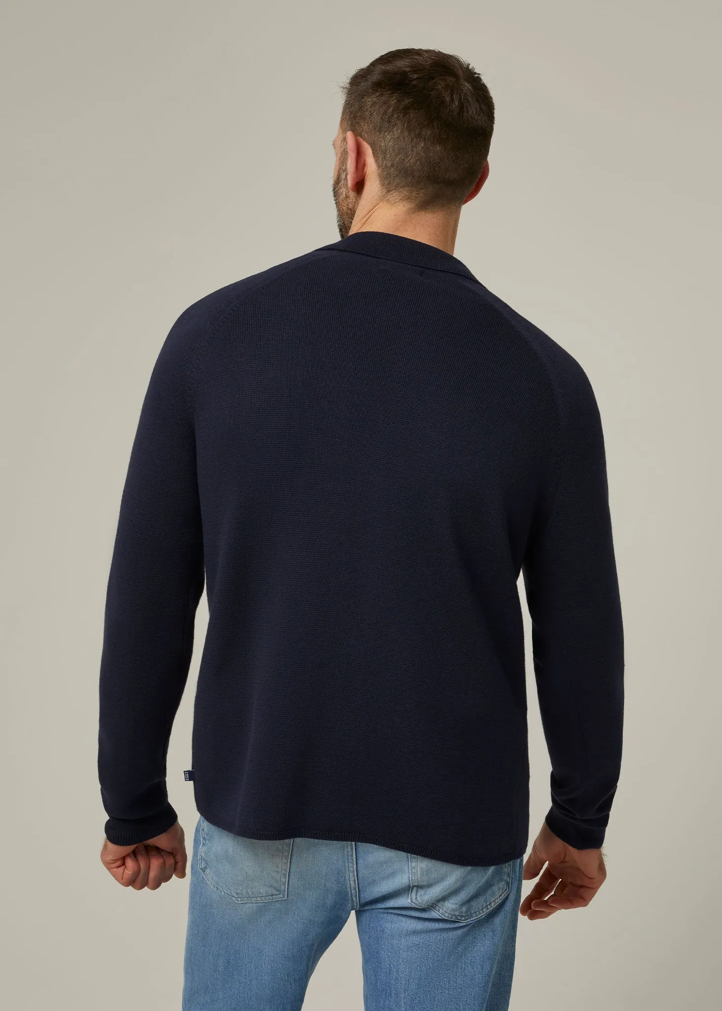 Harting Raglan Knit Shirt In Dark Navy