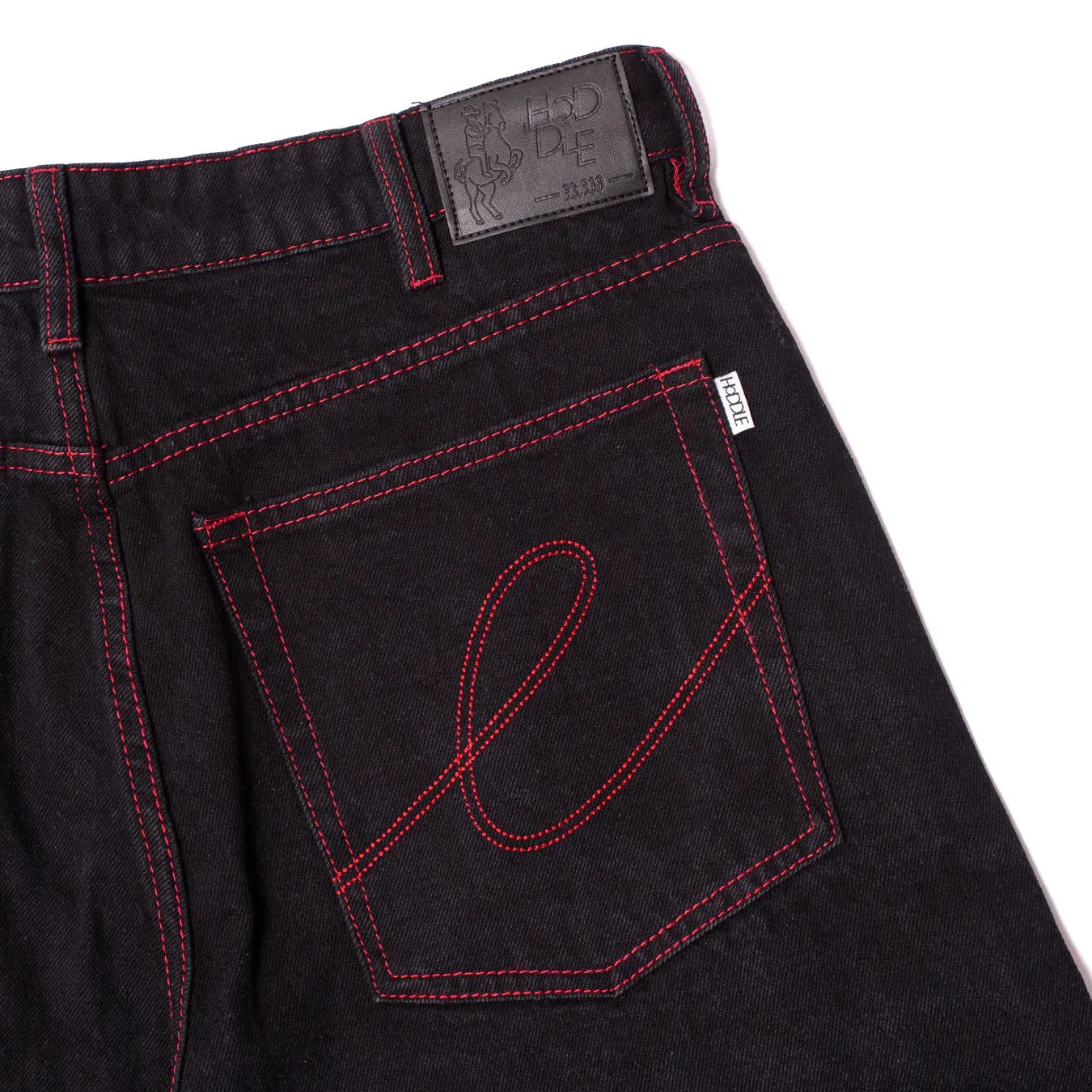 Hoddle 16o Denim Ranger Jean: Black/Red Stitch