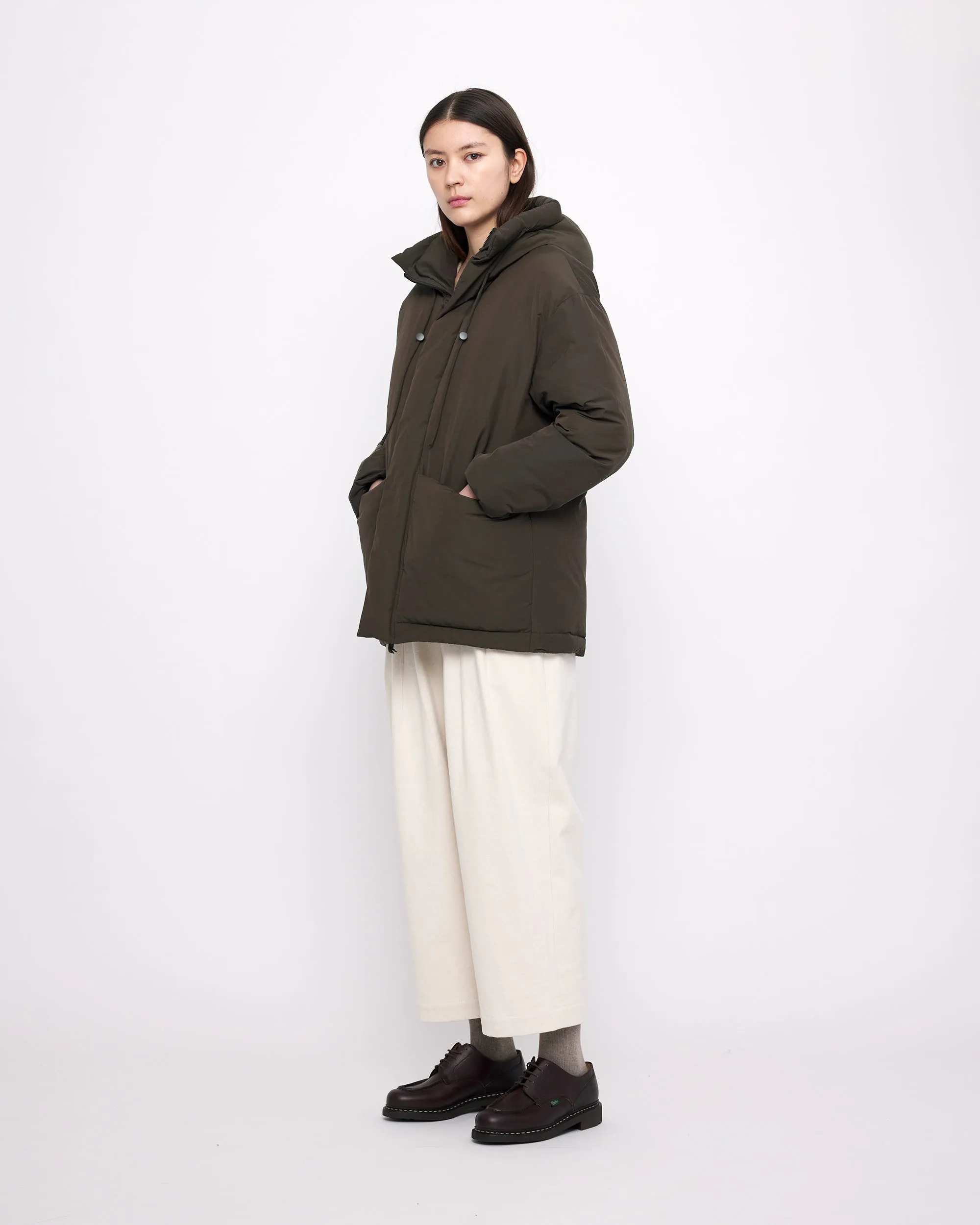 Hooded Puffer - FW24 - Olive Brown