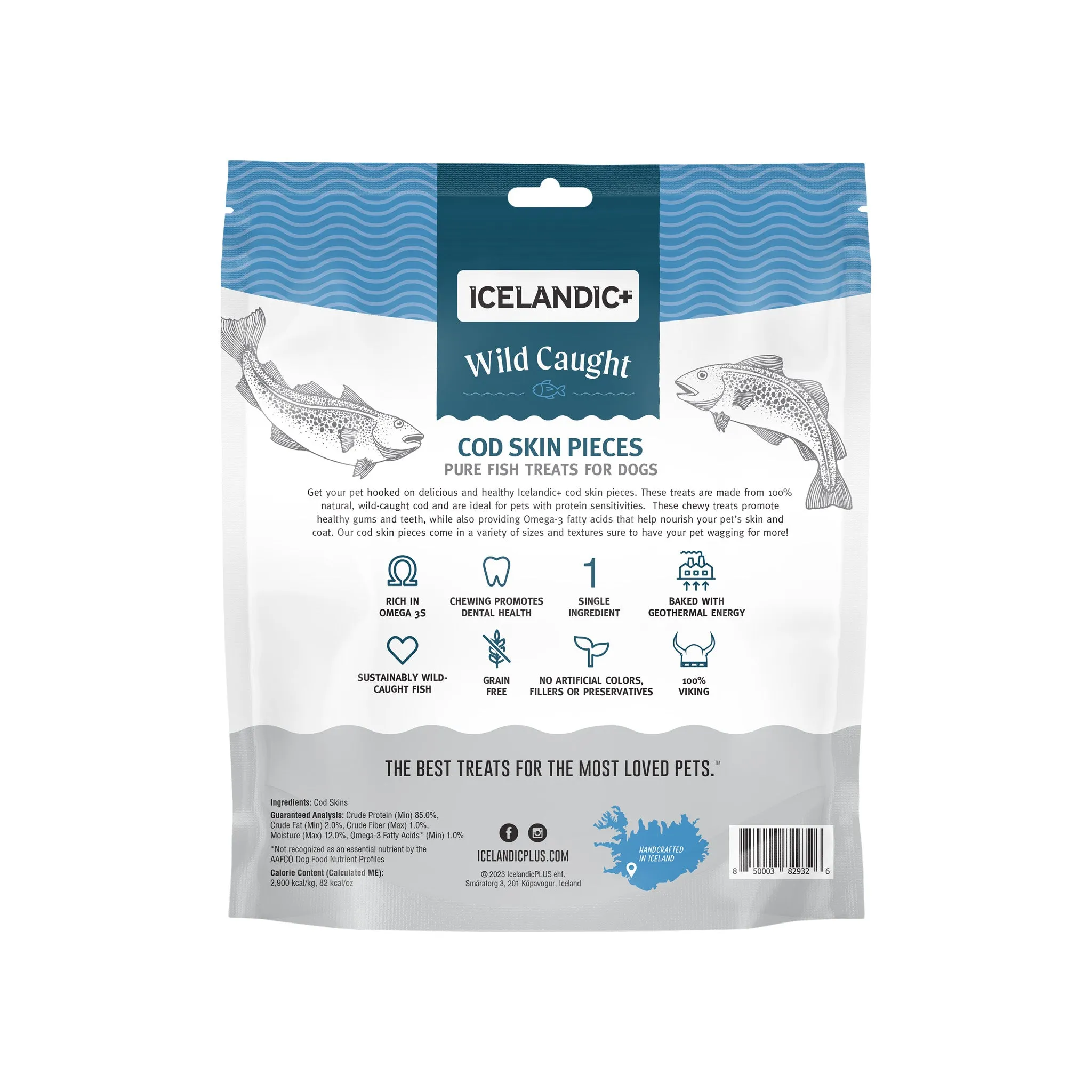 Icelandic  Grain-Free Cod Skin Fish Chews Dog Treats