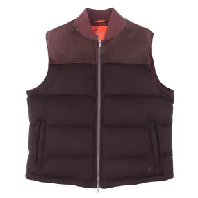 Isaia Cashmere and Suede Puffer Vest