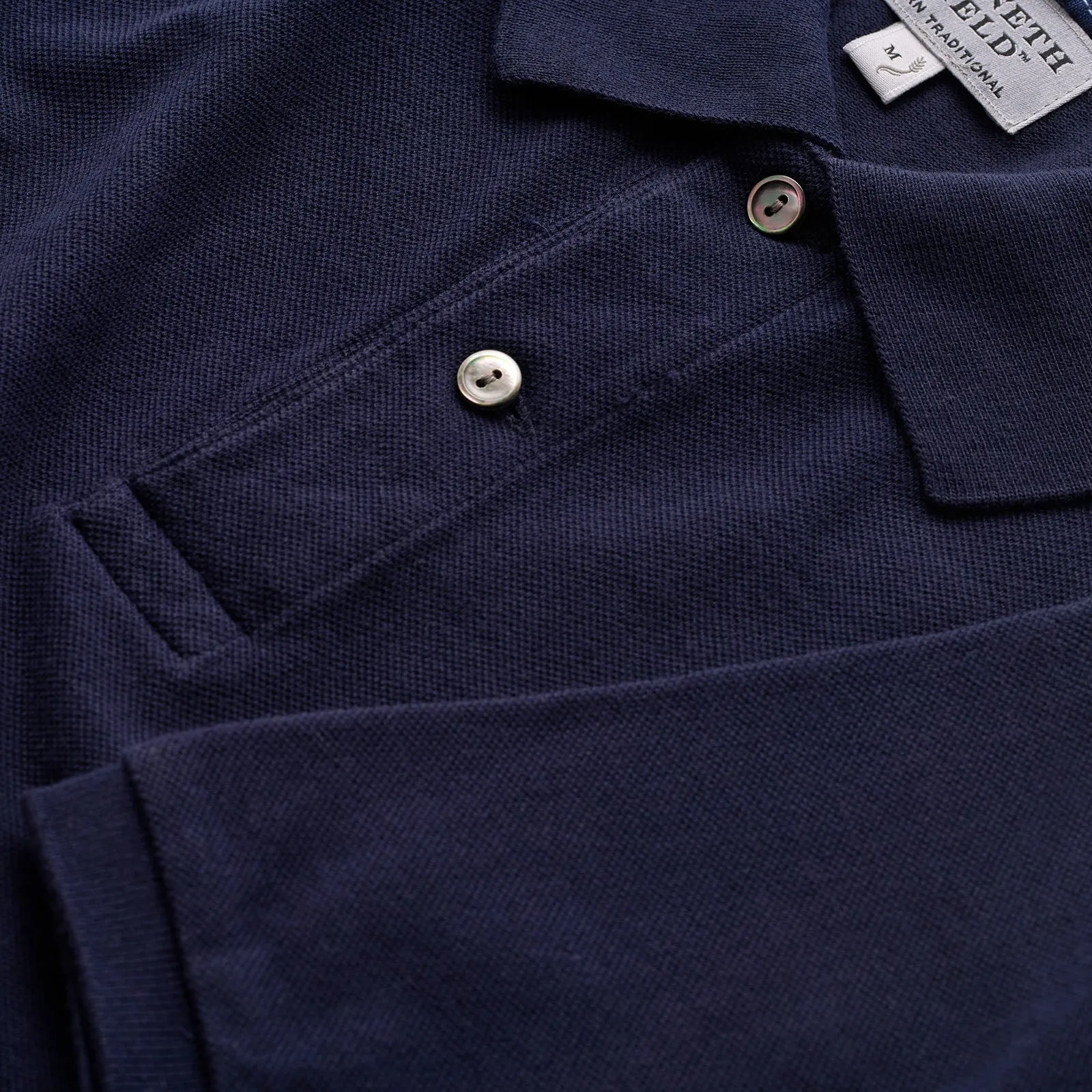 Kenneth Field Riviera Navy Short Sleeve Knitted Piqué Polo Shirt