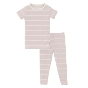 KicKee Pants Macaroon Road Trip Stripe S/S Pajama Set