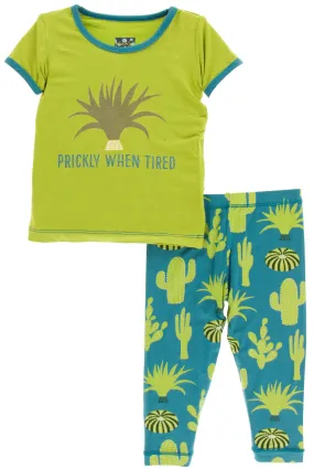 KicKee Pants Seagrass Cactus S/S Pajama Set with Pants