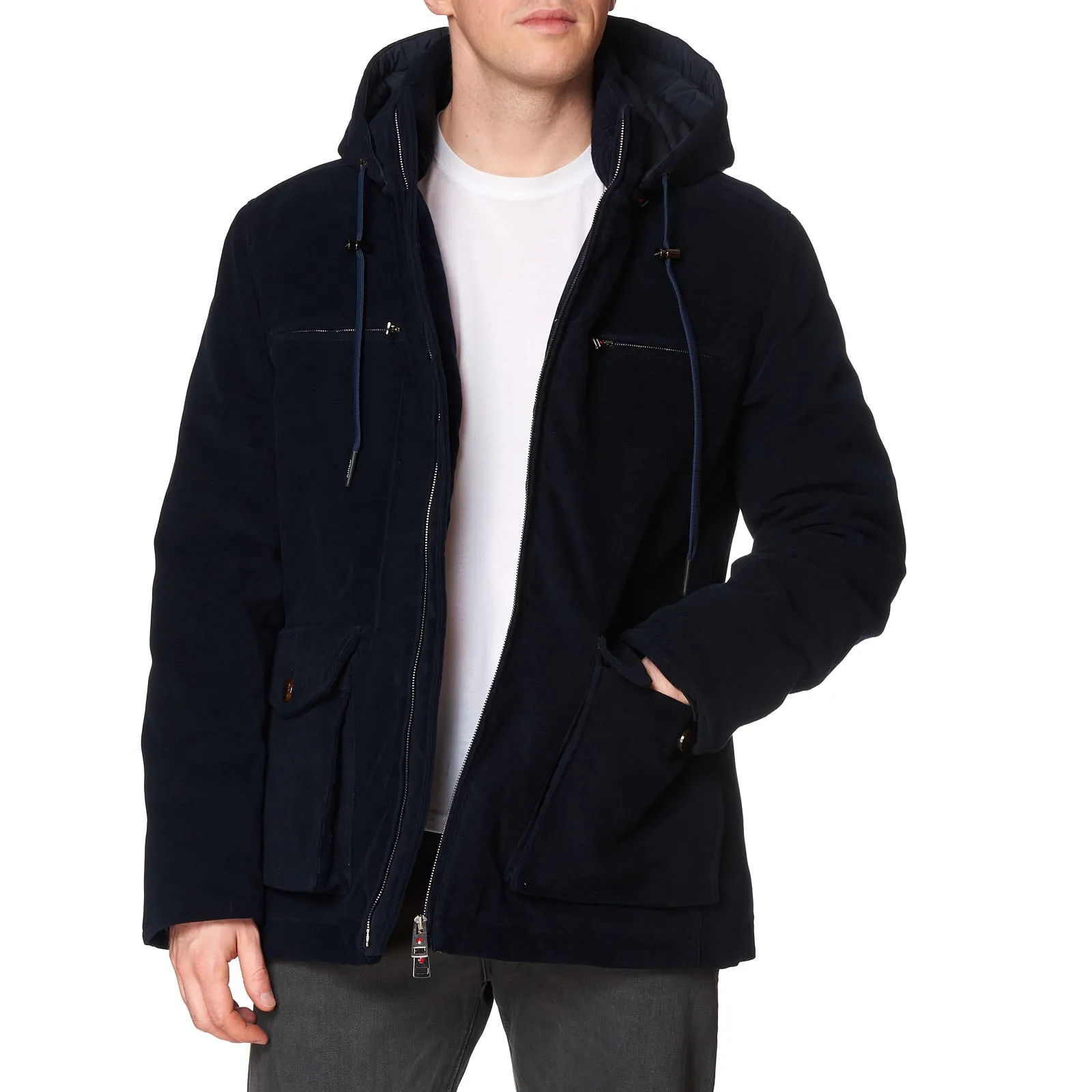 KITON KIRED "Keal" Dark Blue Cotton Goose Down Padded Hooded Parka Jacket Coat XL