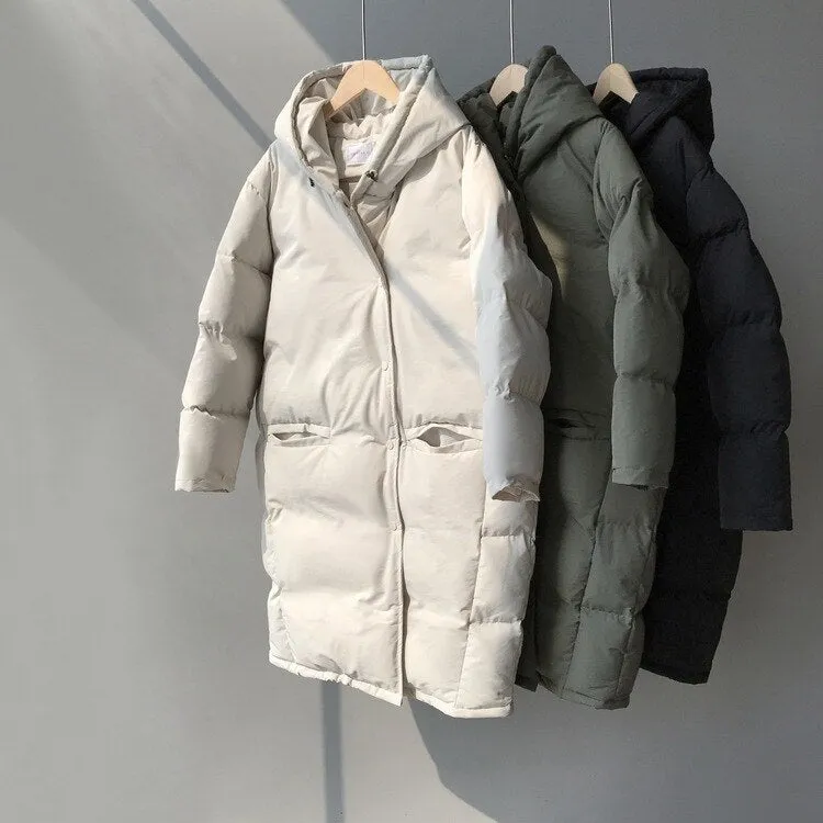 [Korean Style] Gress Long Cotton Parka Jacket