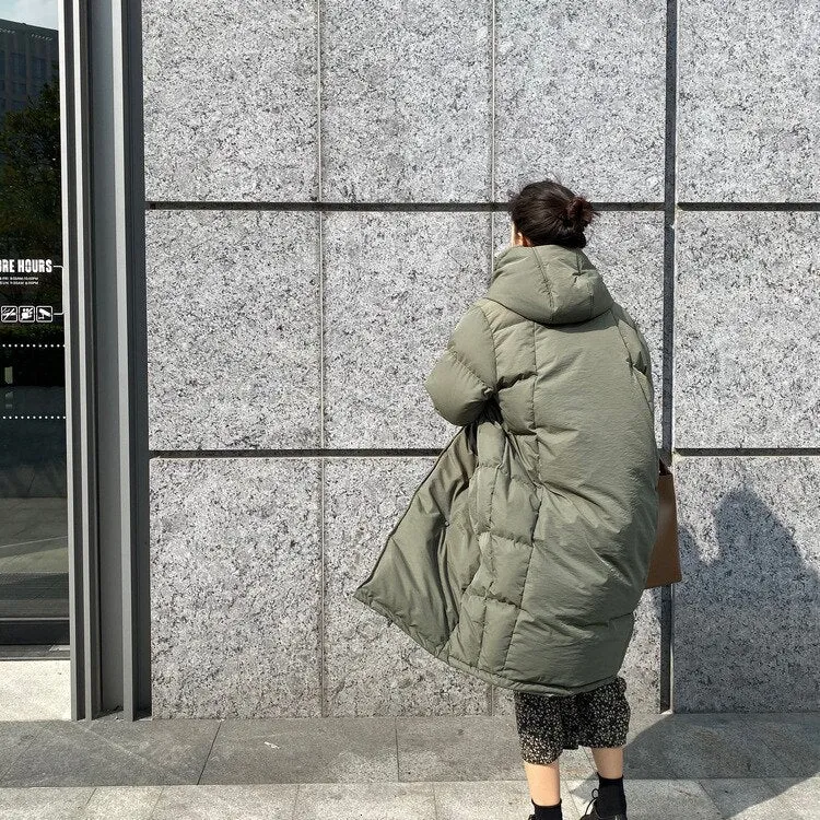 [Korean Style] Gress Long Cotton Parka Jacket