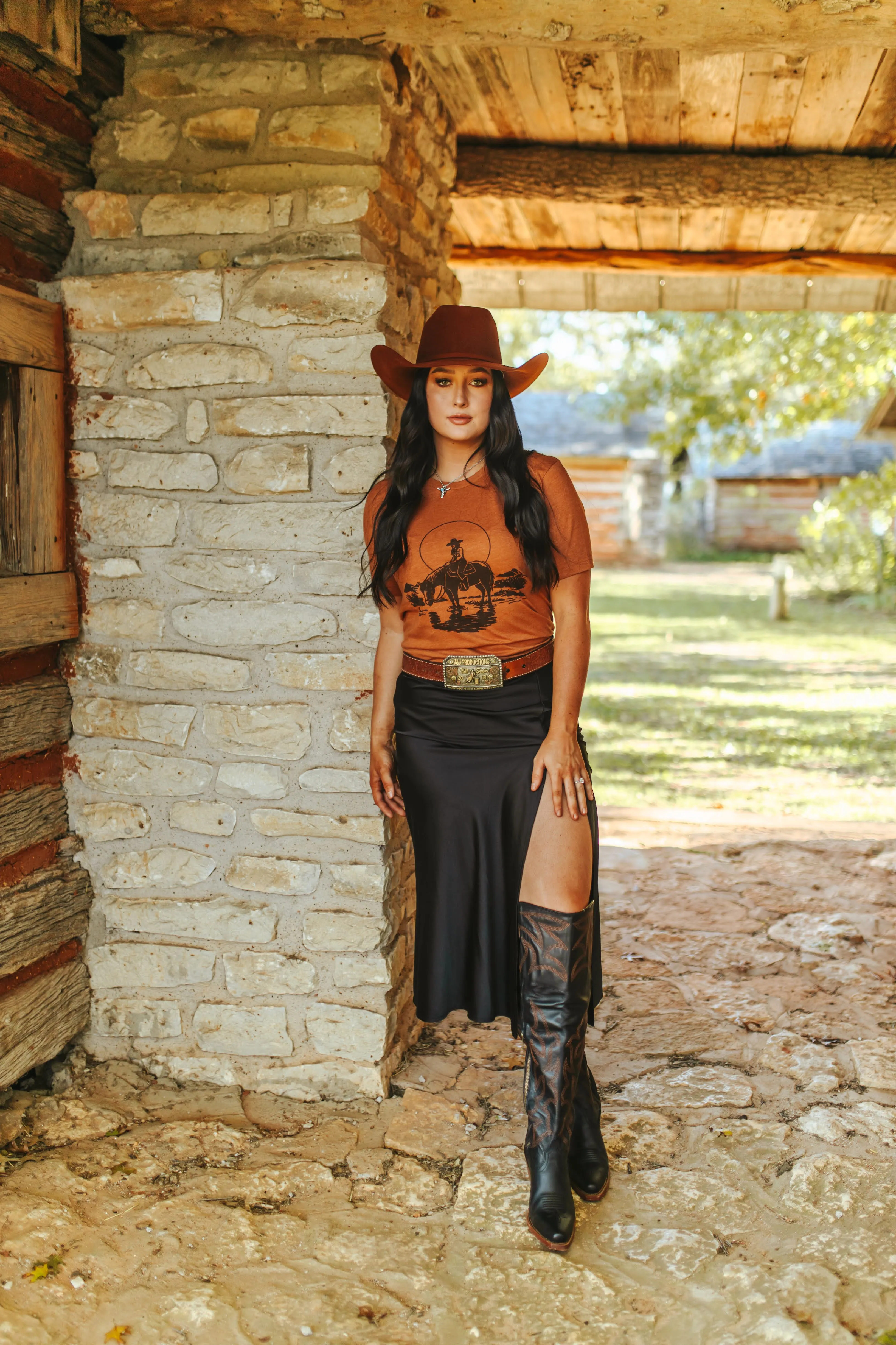 Lone Cowgirl Rider Graphic Tee